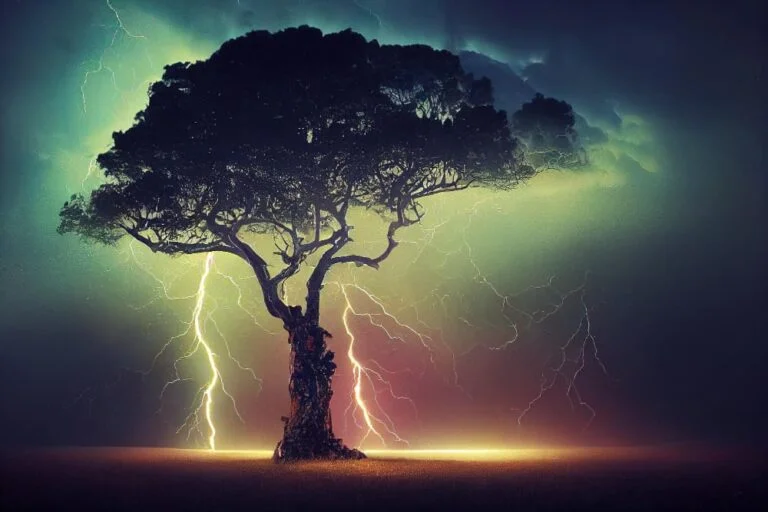 tree struck by lightning spiritual meaning